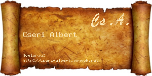 Cseri Albert névjegykártya