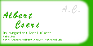 albert cseri business card